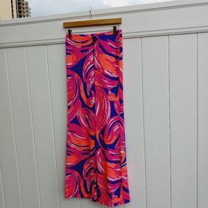 Lilly Pulitzer Georgia May Palazzo Pant in Bomber Blue Plum Bloom XS